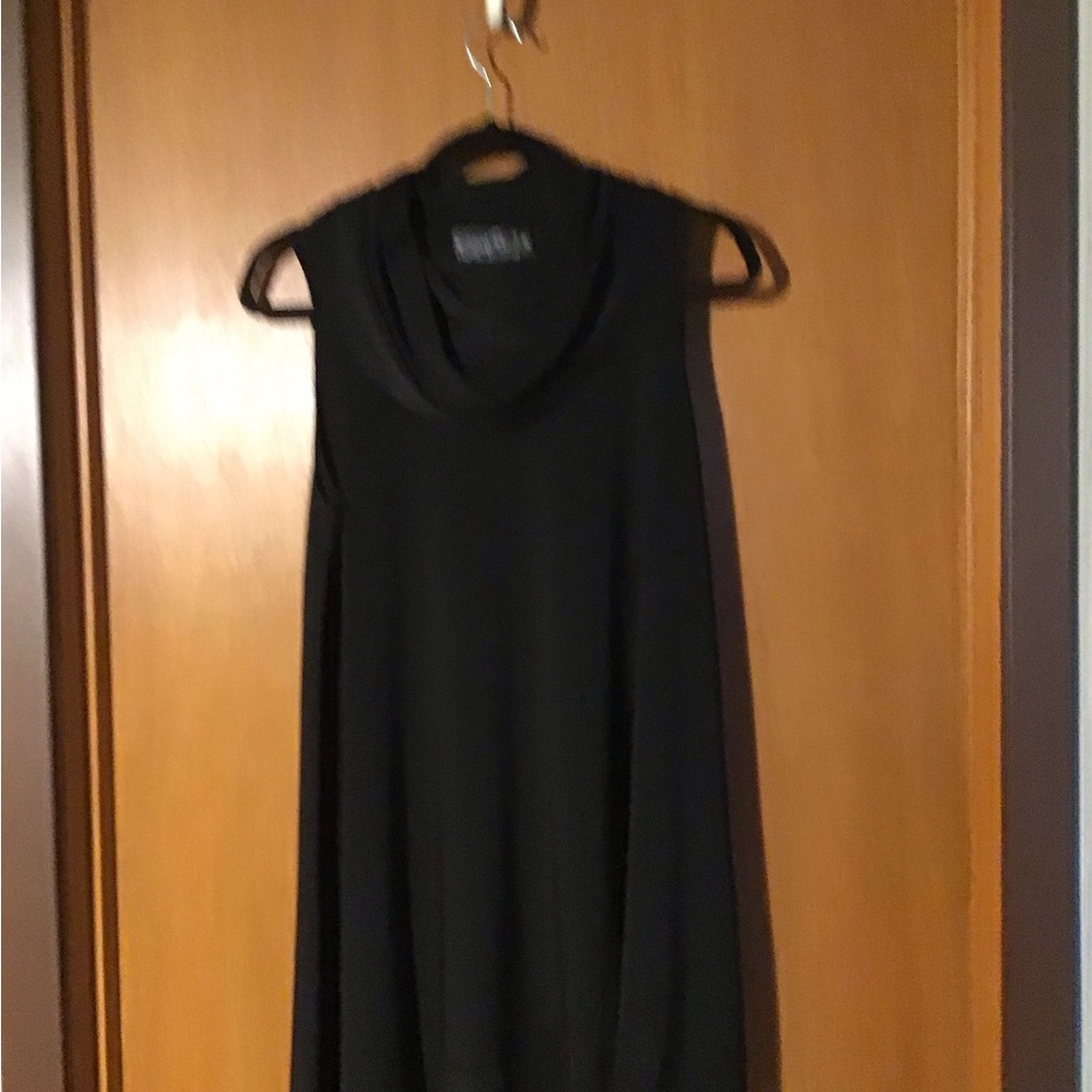 Sympli Sleeveless Black Cowl Neck Women's Top -12